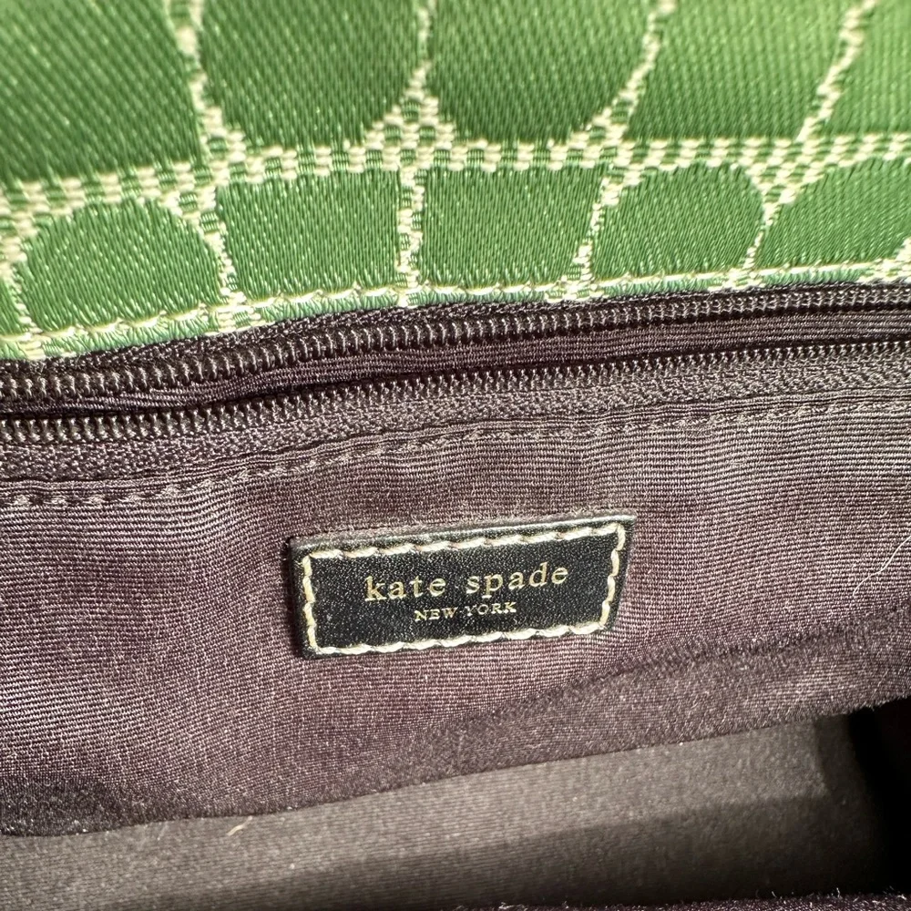 Y2K Geometric Fresh Green Dots kate spade Logo Classic Structured Shoulderbag